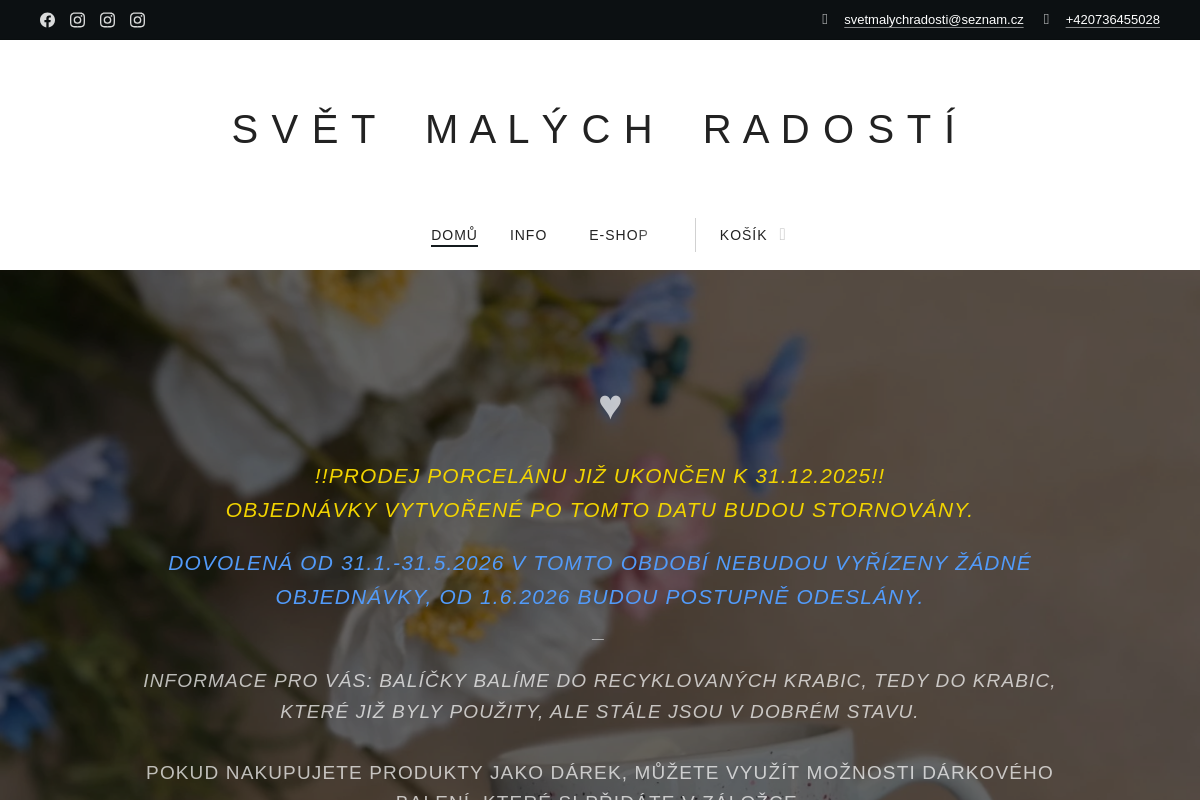 SVĚT MALÝCH RADOSTÍ