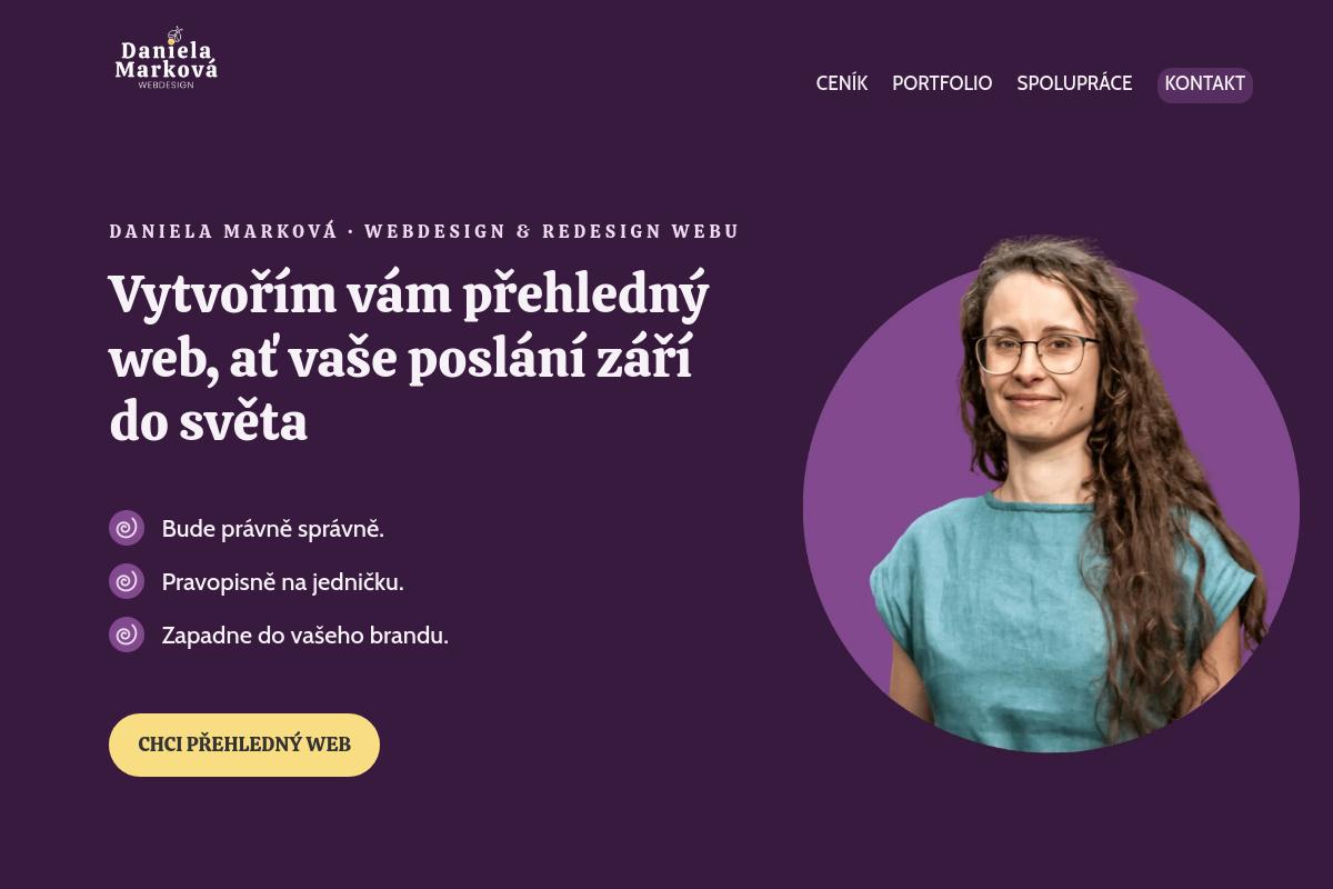 Daniela Marková · Webdesignérka · Virtuální asistentka
