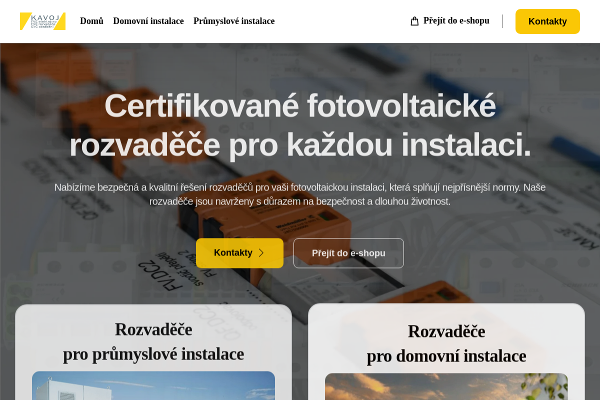 KAVOJ Fotovoltaické rozvaděče
