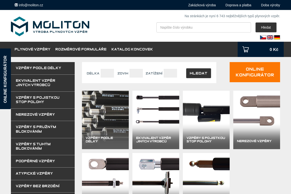 MOLITON výroba plynových vzpěr