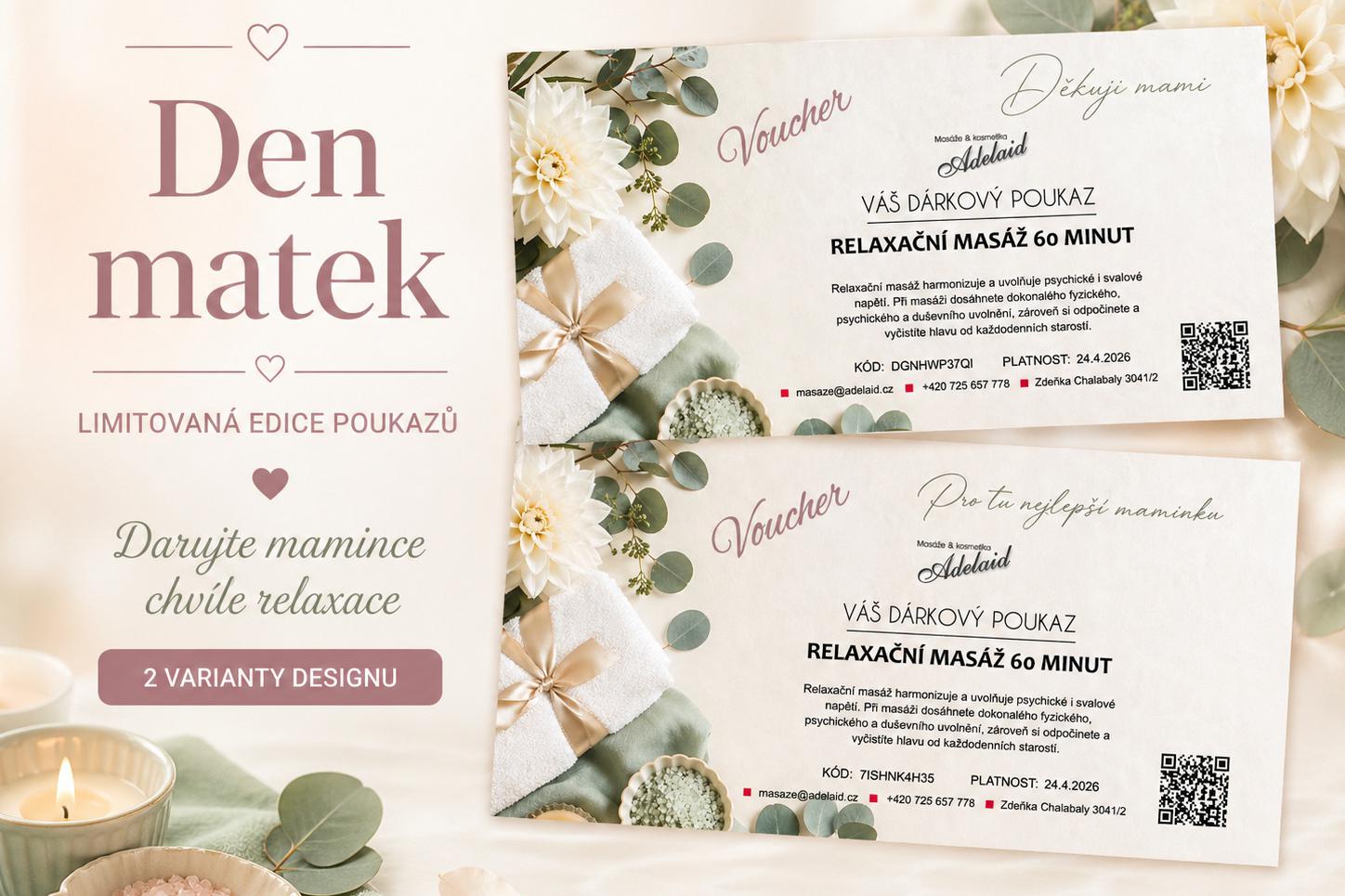 DARUJTE RELAXAČNÍ MASÁŽ SVÉ MAMINCE NA DEN MATEK