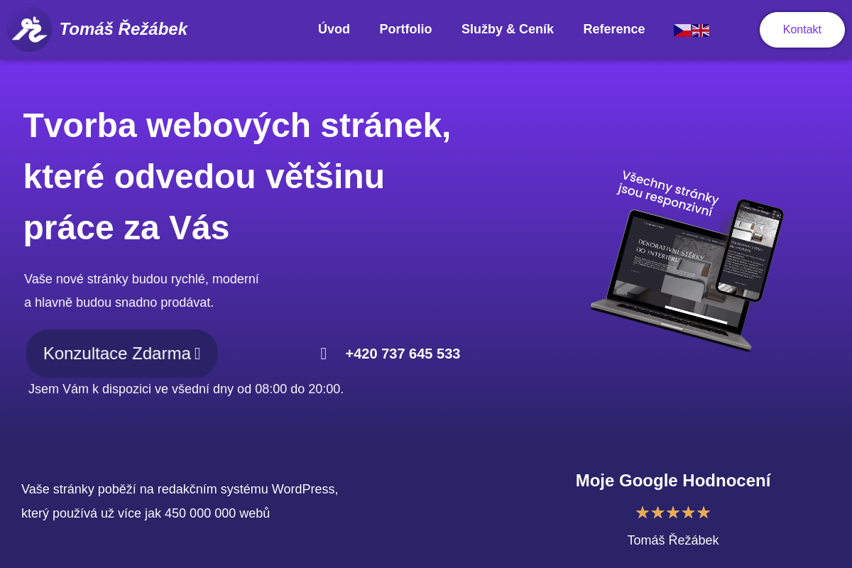 Tvorba webových stránek - Tomáš Řežábek