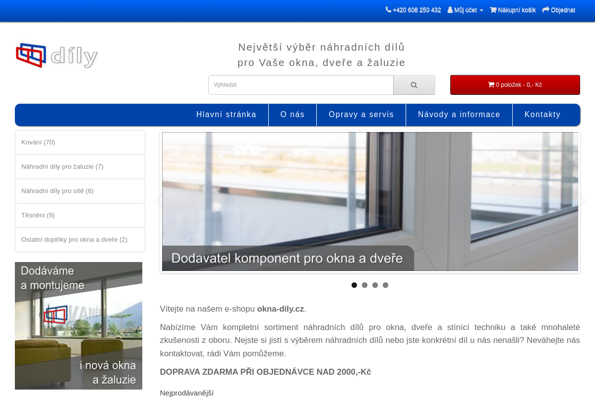OKNA - DÍLY