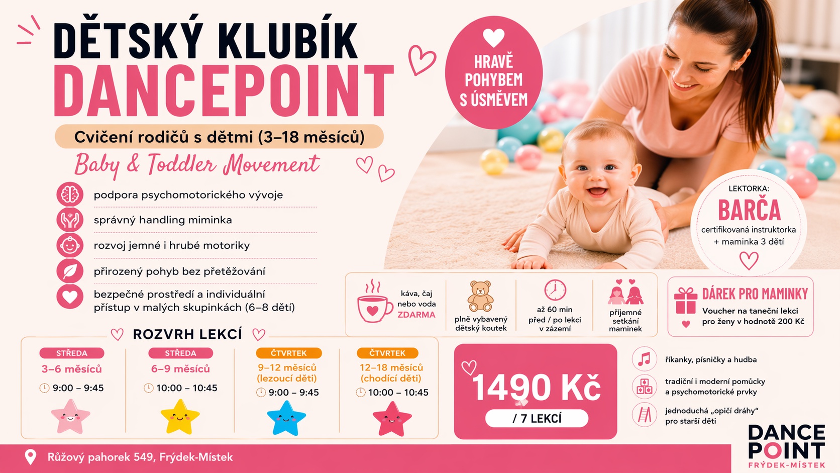 BABY & TODDLER MOVEMENT/Cvičení rodičů s dětmi (3–