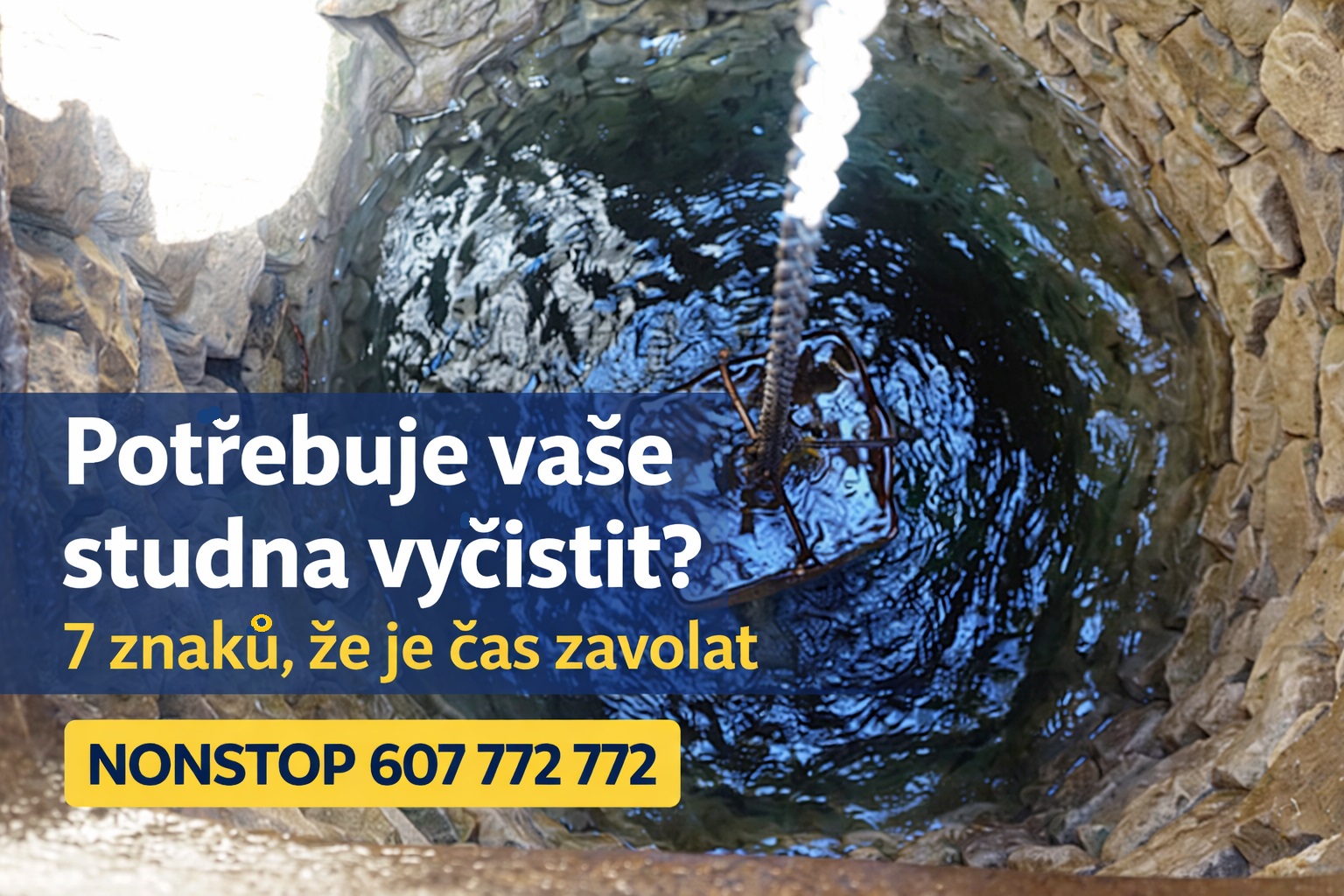 Kompletní čištění studny – AKCE 2026 Zlín a okolí