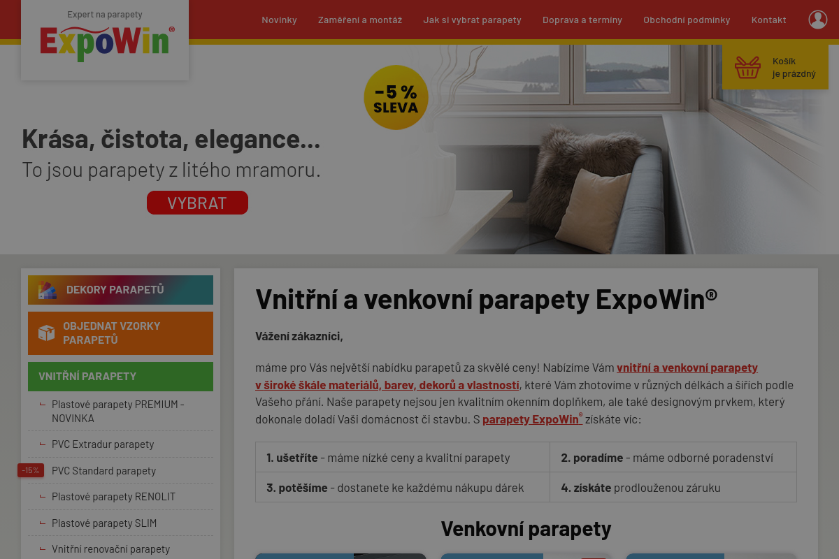 Nejlevnejsi-parapety.cz