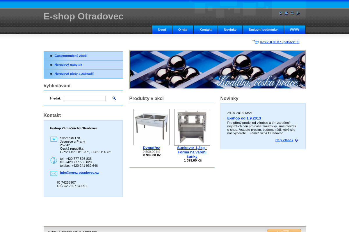 Výroba zařízení pro gastronomii - Stanislav Otradovec