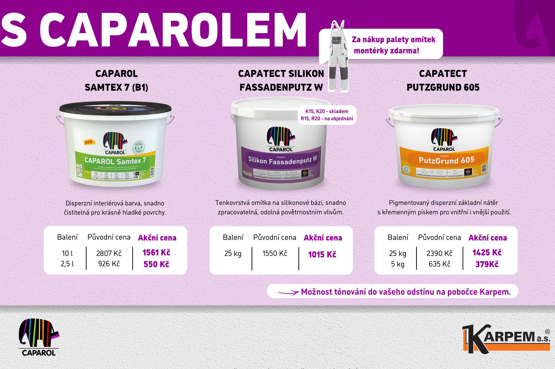 AKCE - tenkovrstvá omítka od Caparolu!