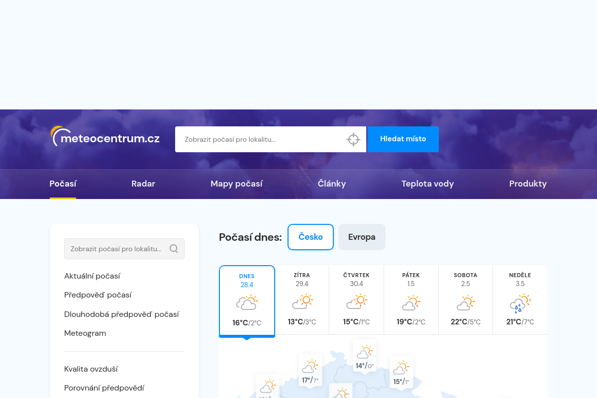 Počasí Meteocentrum