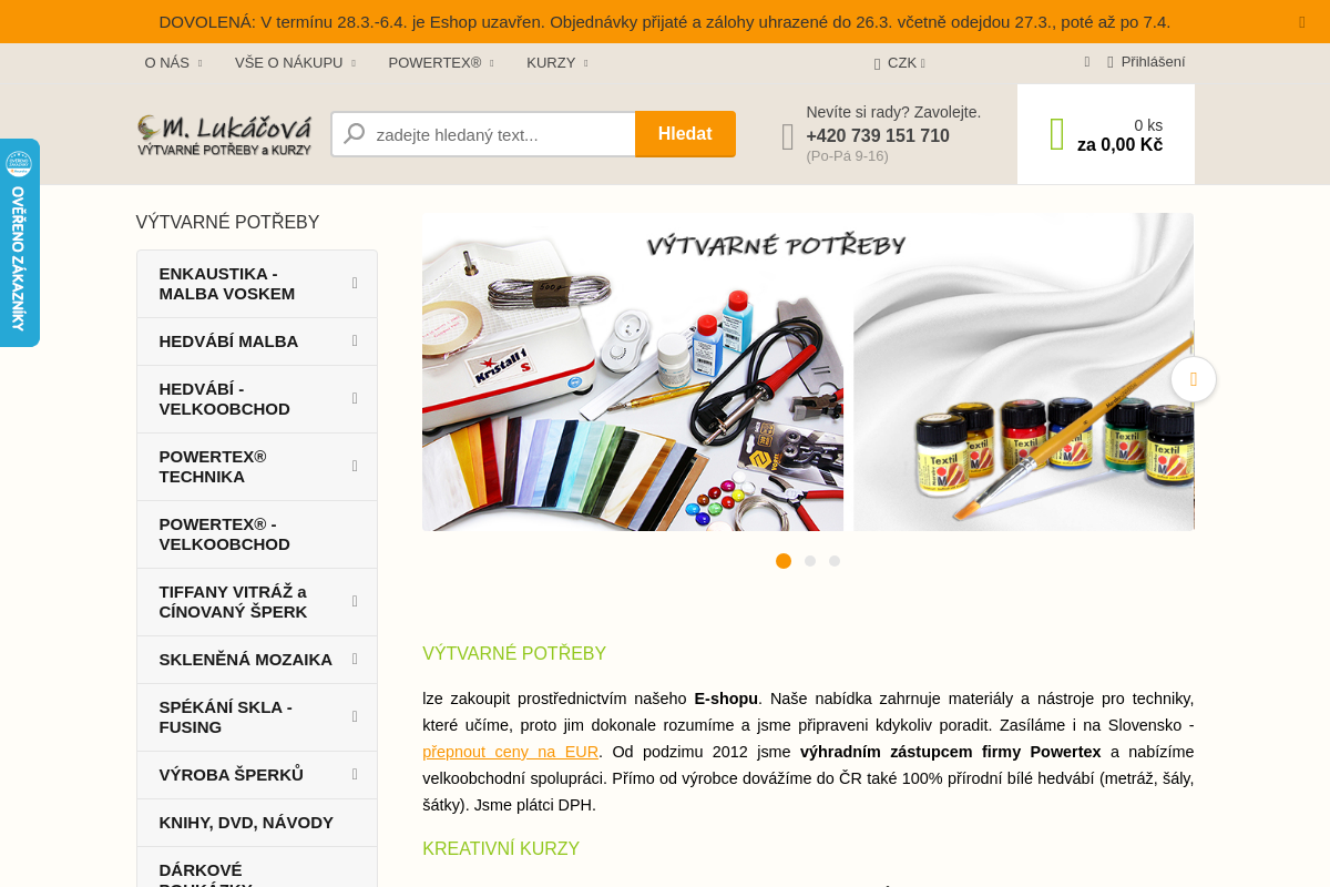 VÝTVARNÉ POTŘEBY - Markéta Lukáčová