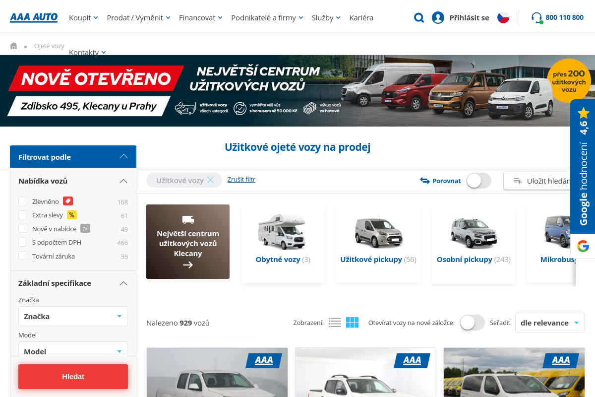 AAA AUTO Užitkové vozy