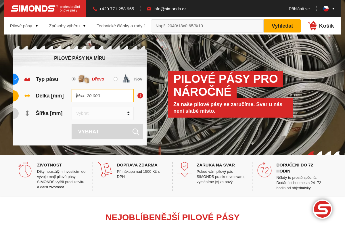 SIMONDS pilové pásy