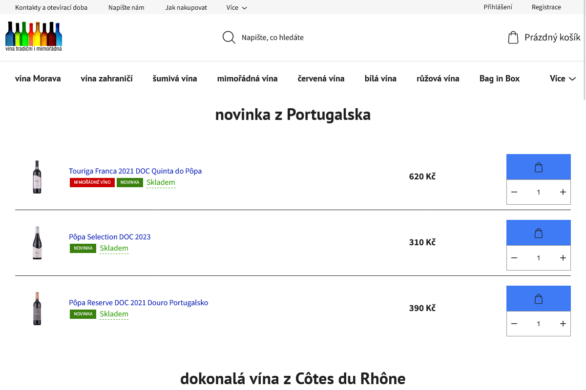 Vína tradiční i mimořádná