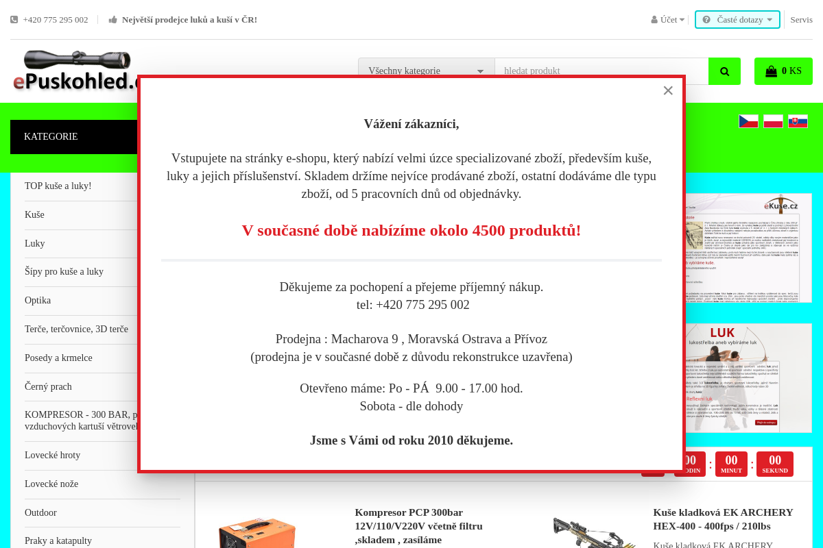 Prodej kuší a luků - ePuskohled