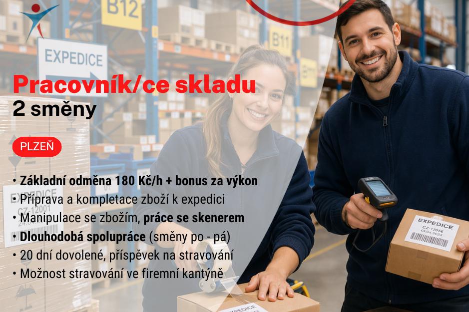 Pracovník/ce skladu | 2 směny | Plzeň