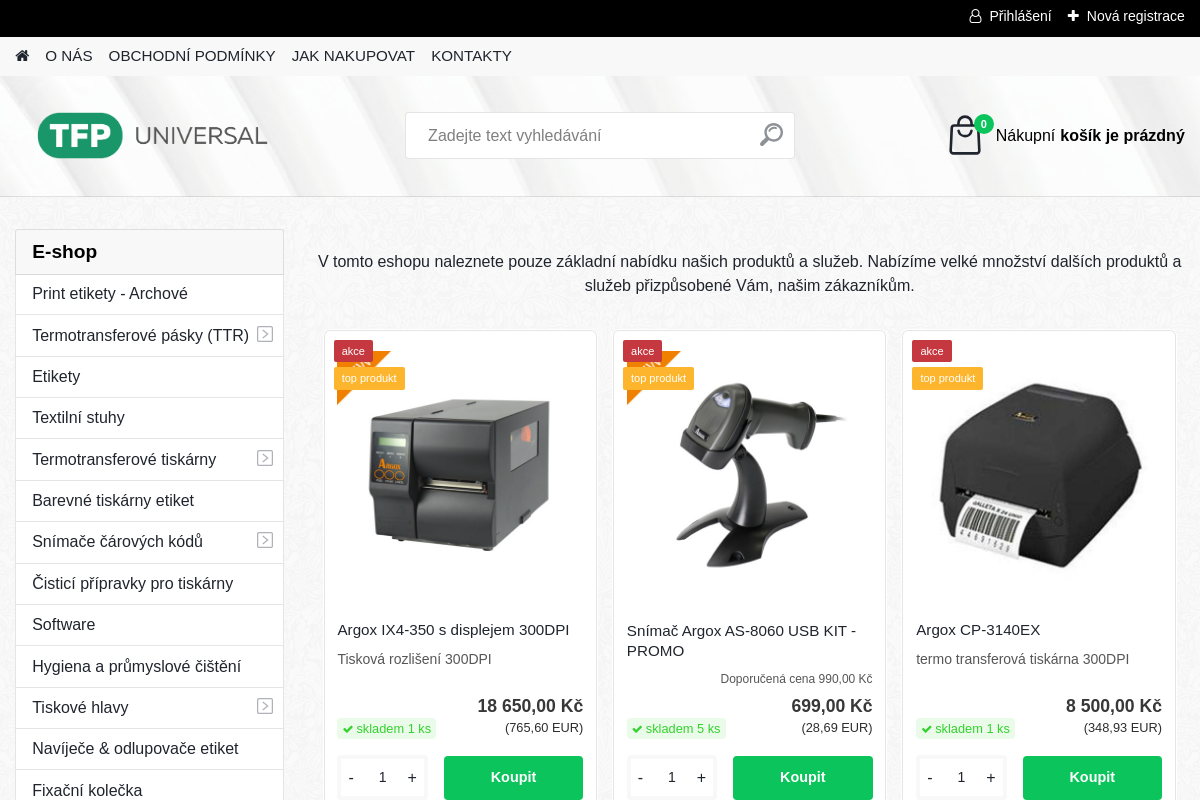 TFP universal a.s. Eshop