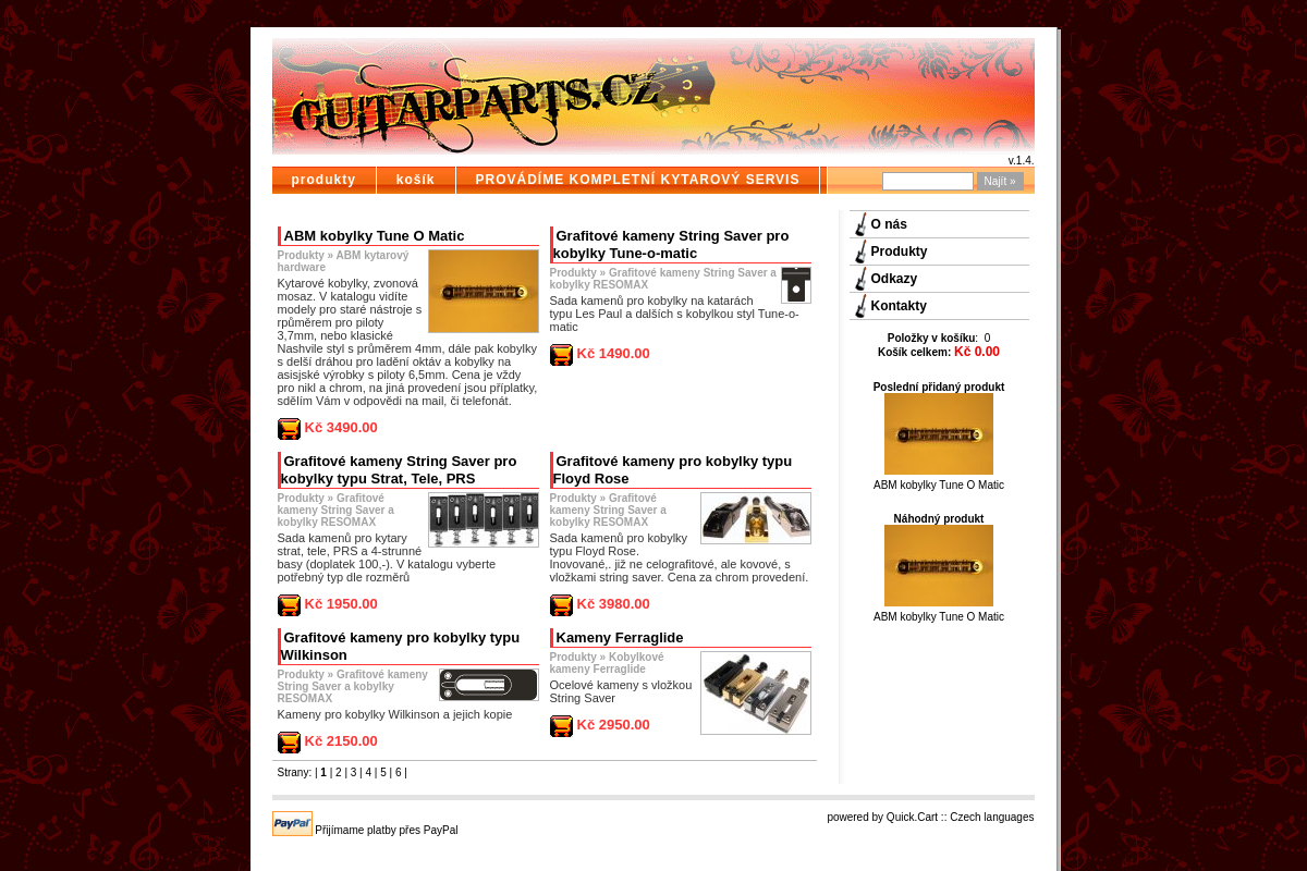 Hudební nástroje Košař - Guitarparts.cz