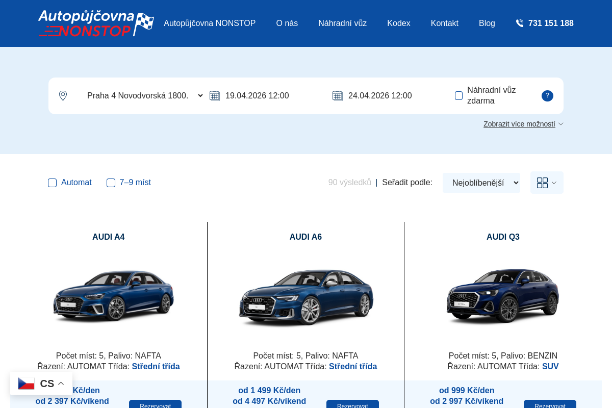 Autopůjčovna NONSTOP