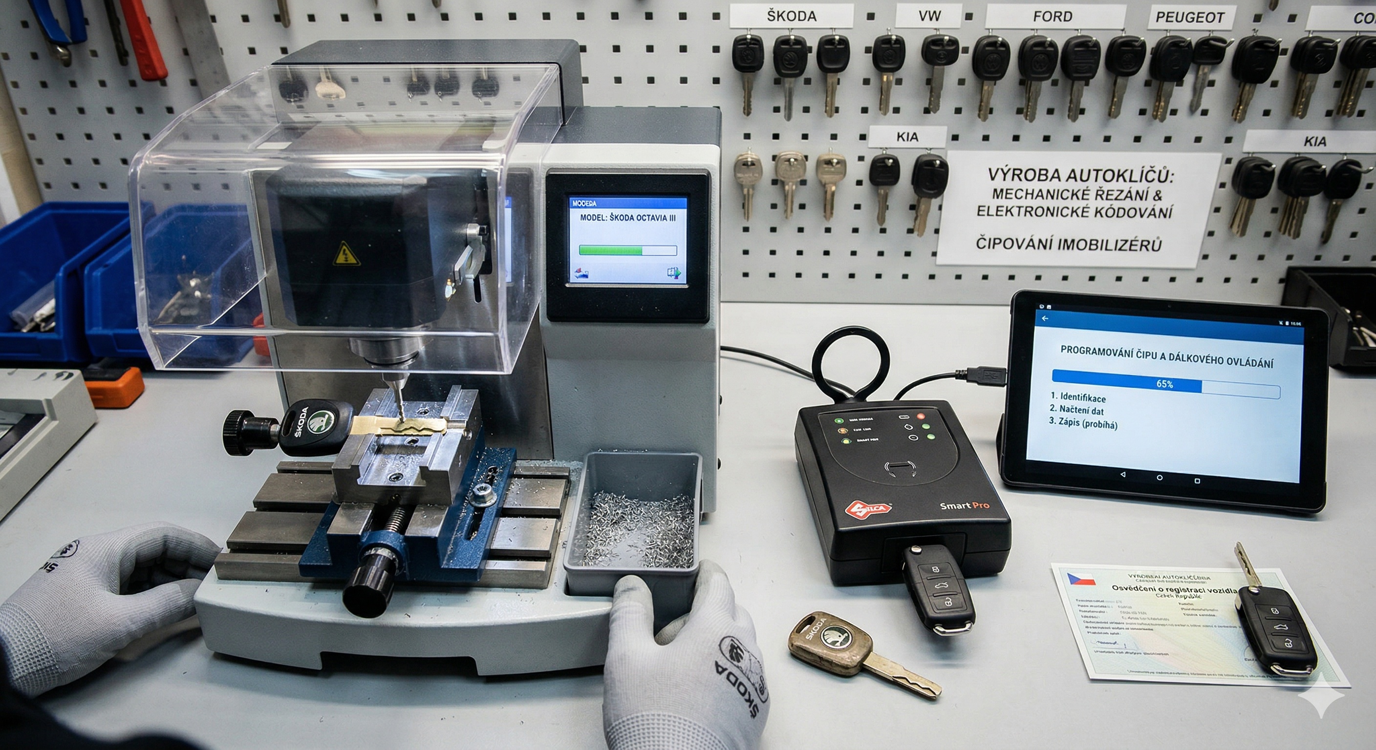 Výroba autoklíčů včetně programování