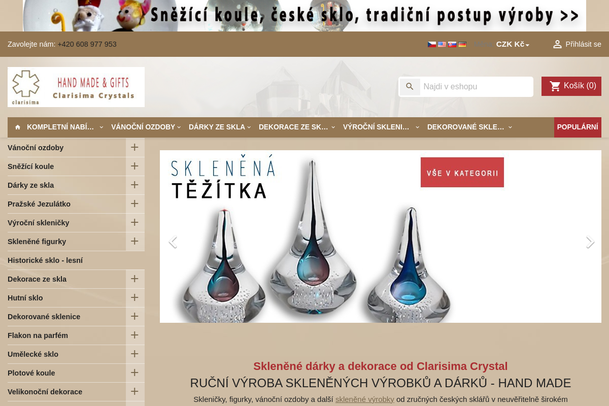 Clarisima - skleněné výrobky