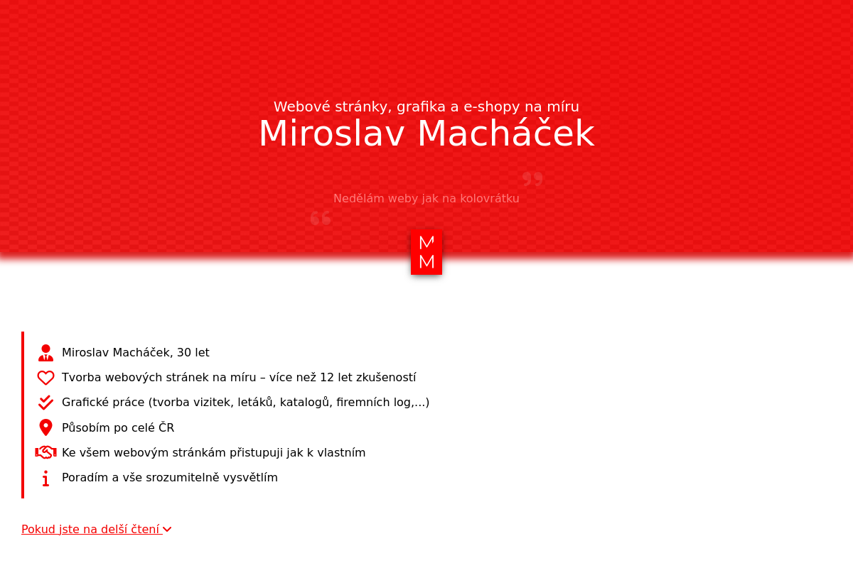 Miroslav Macháček - webové stránky na míru