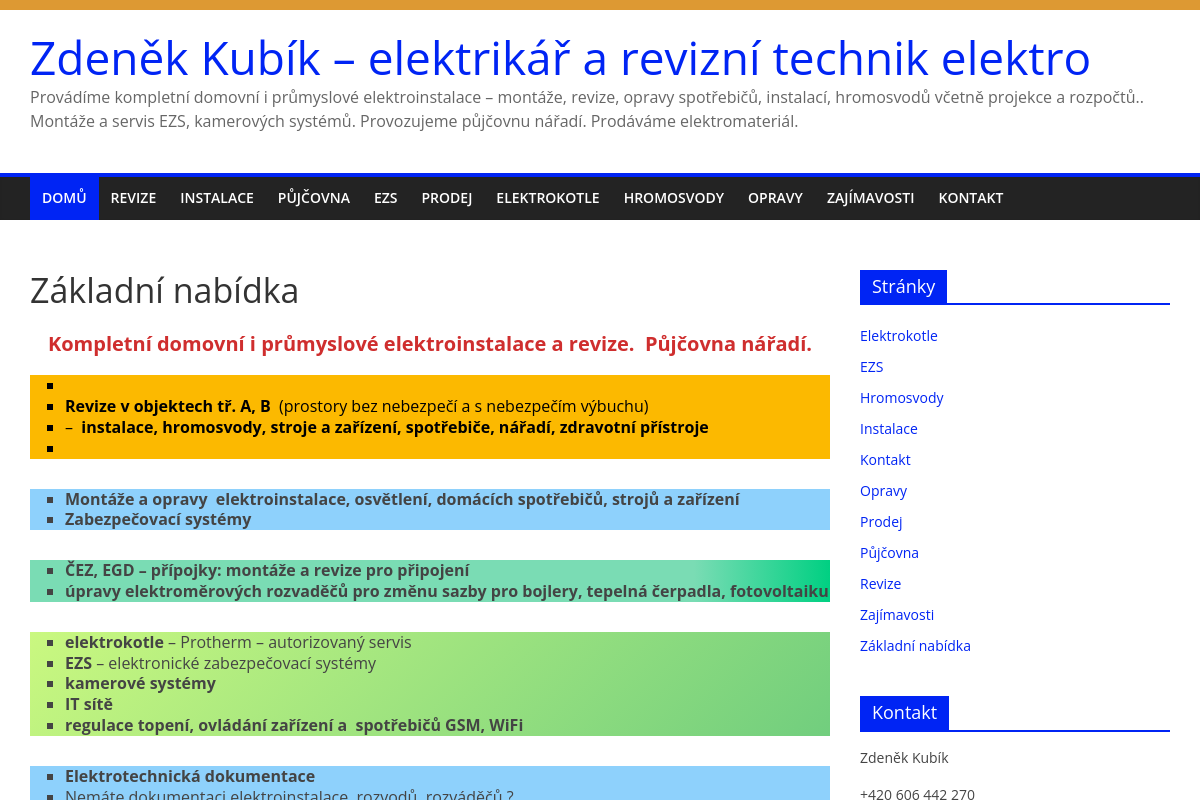 Zdeněk Kubík – elektrikář a revizní technik elektro