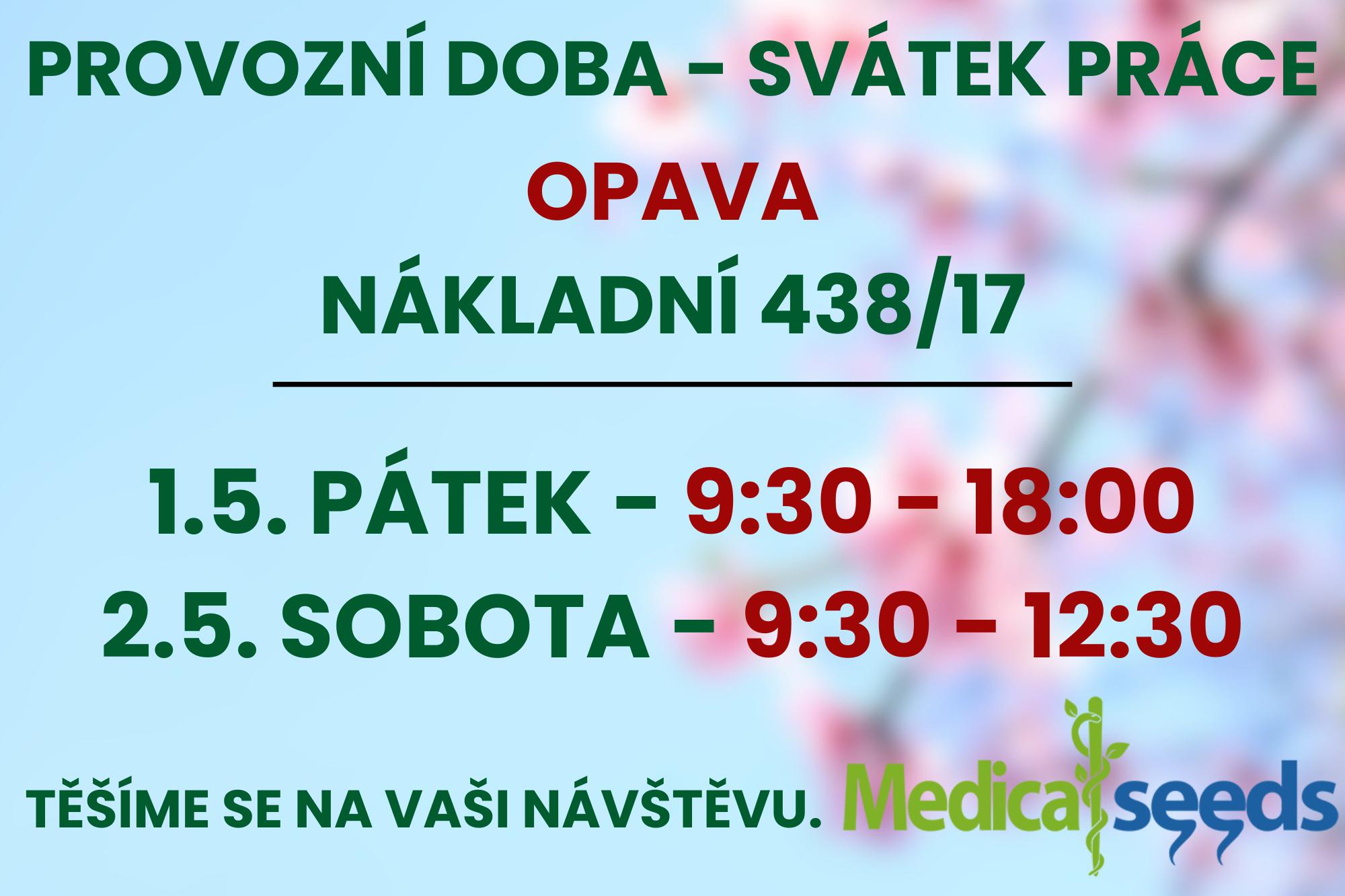 Provozní doba - SVÁTEK PRÁCE
