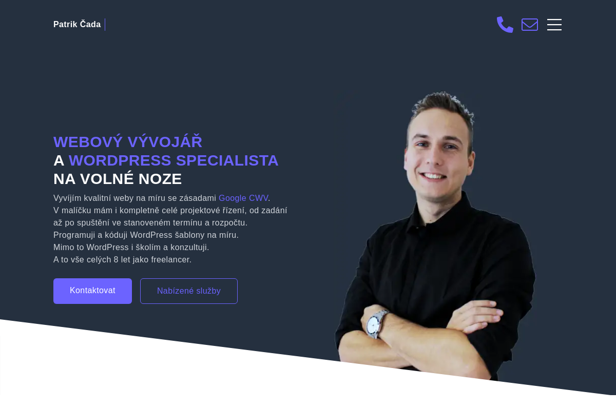 Patrik Čada - WordPress specialista a webový vývojář na volné noze