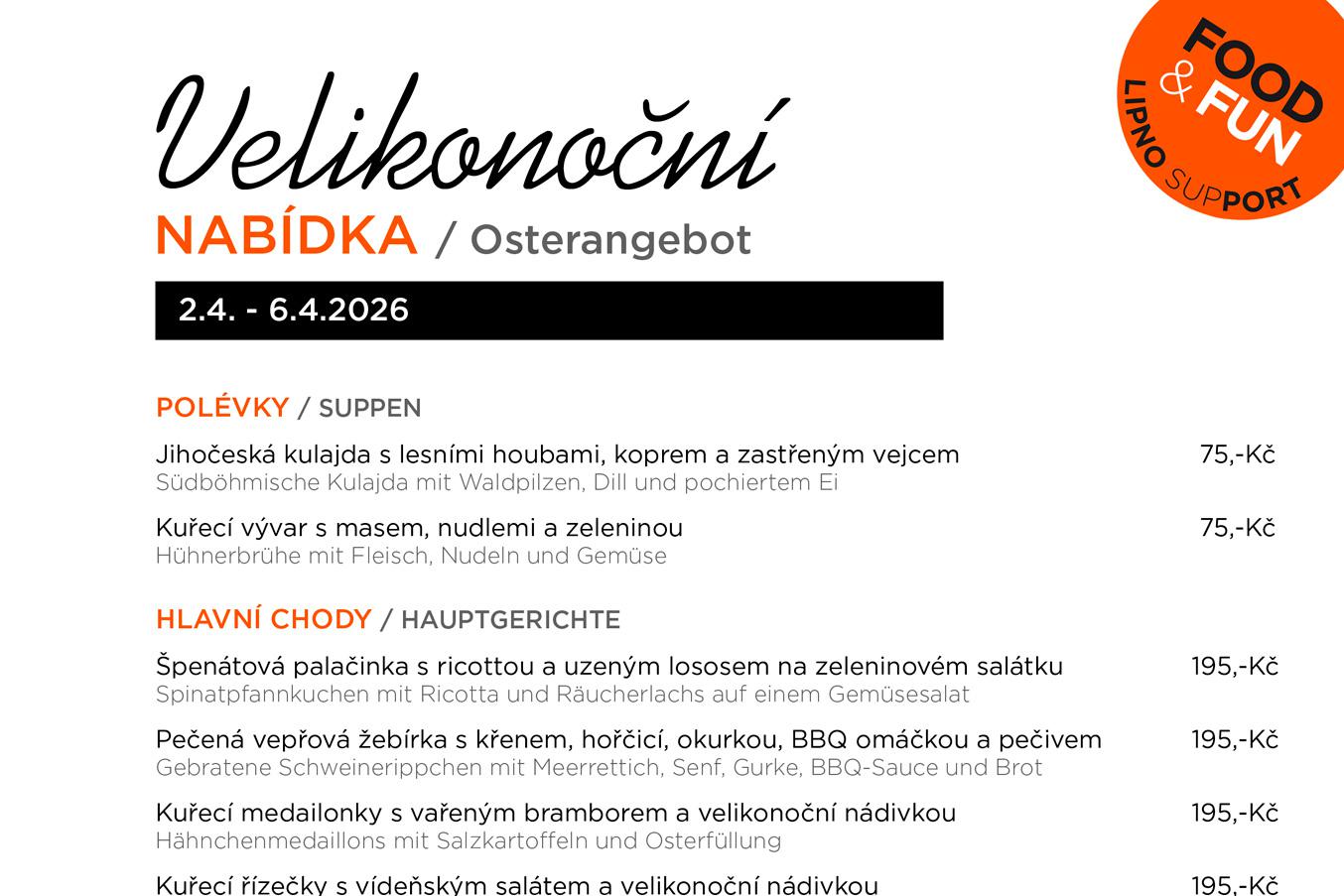 Velikonoční menu