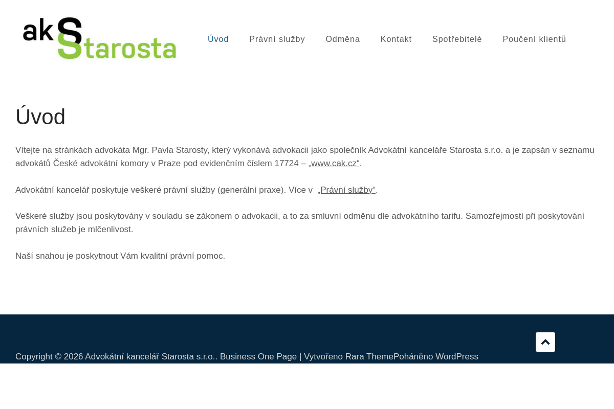 Advokátní kancelář Starosta s.r.o.