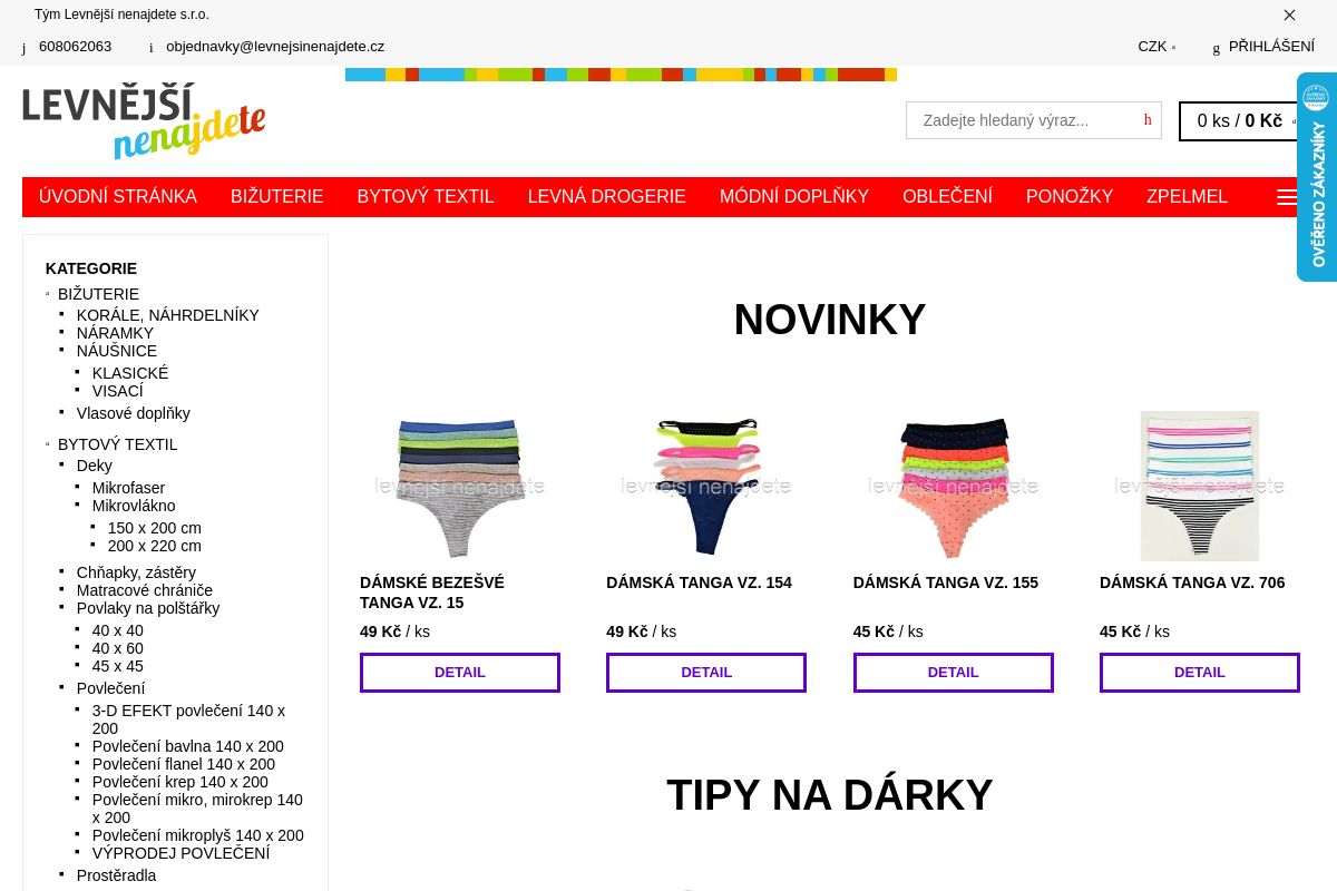 LEVNĚJŠÍ NENAJDETE s.r.o.
