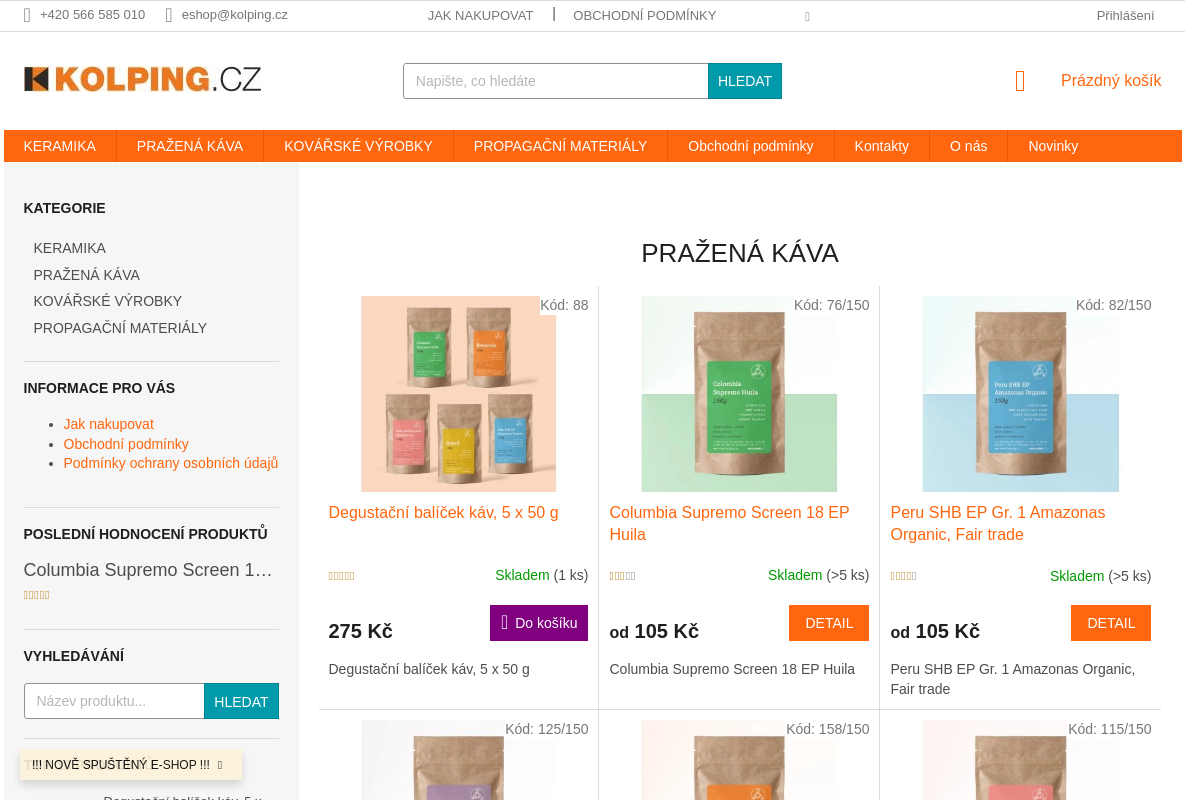 Pražírna kávy TK Sejřek – prodej a eshop kávy