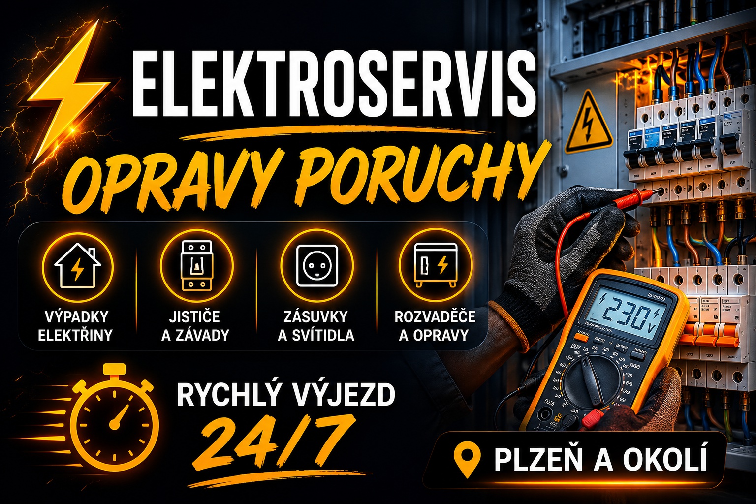 Výpadky elektřiny, závady, jističe, zásuvky