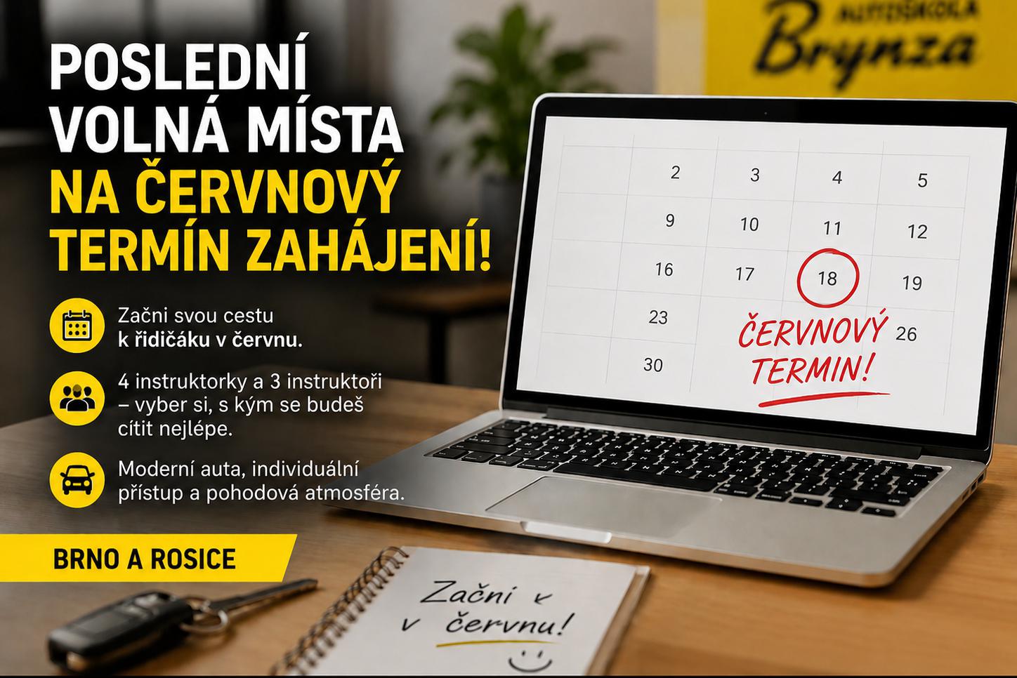 Poslední volná místa na červnový termín zahájení.