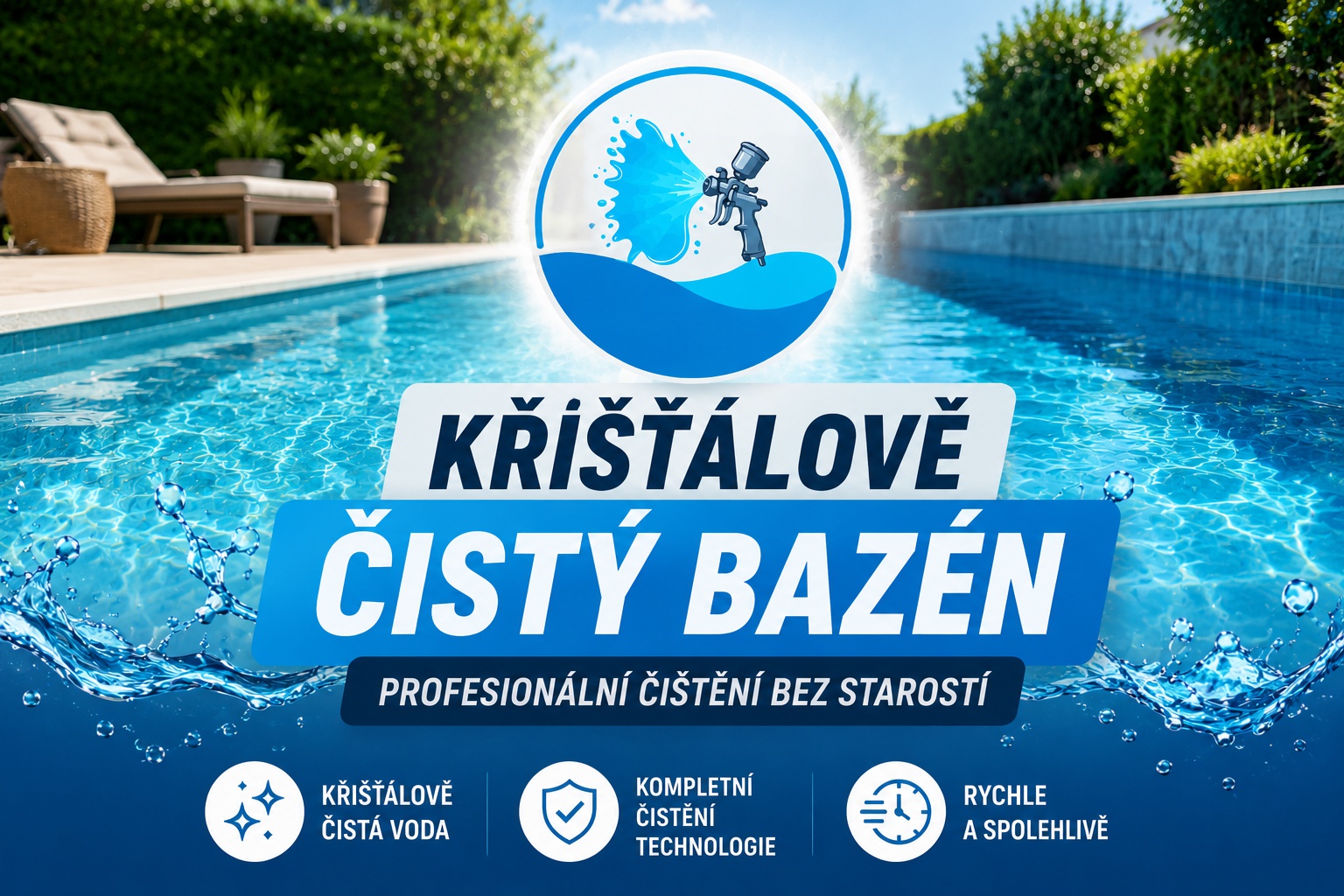 Křišťálově čistý bazén