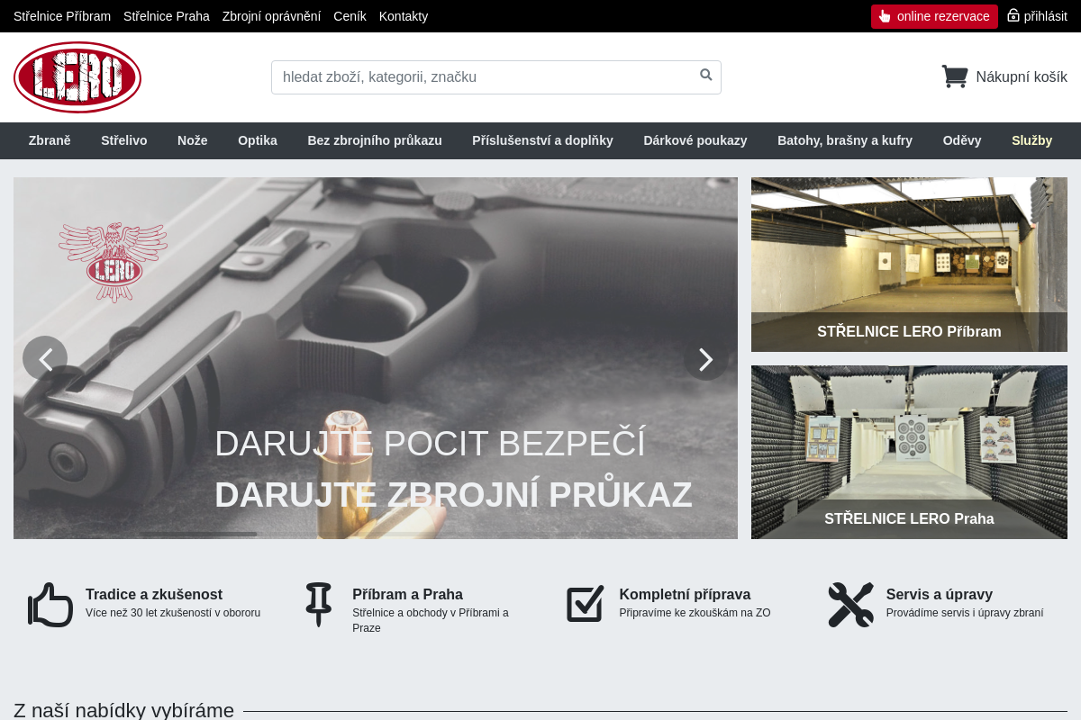 Střelnice a prodejna LERO