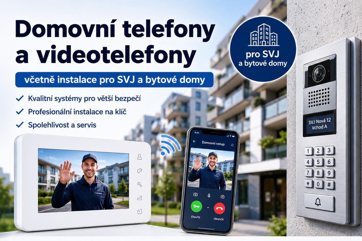 Domovní telefony včetně odborné instalace