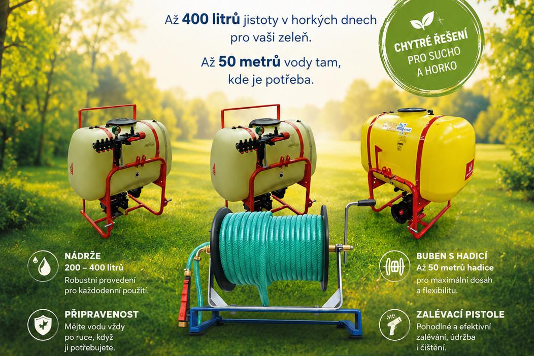Léto bez vody? Buďte připraveni! Nádrže až 400l
