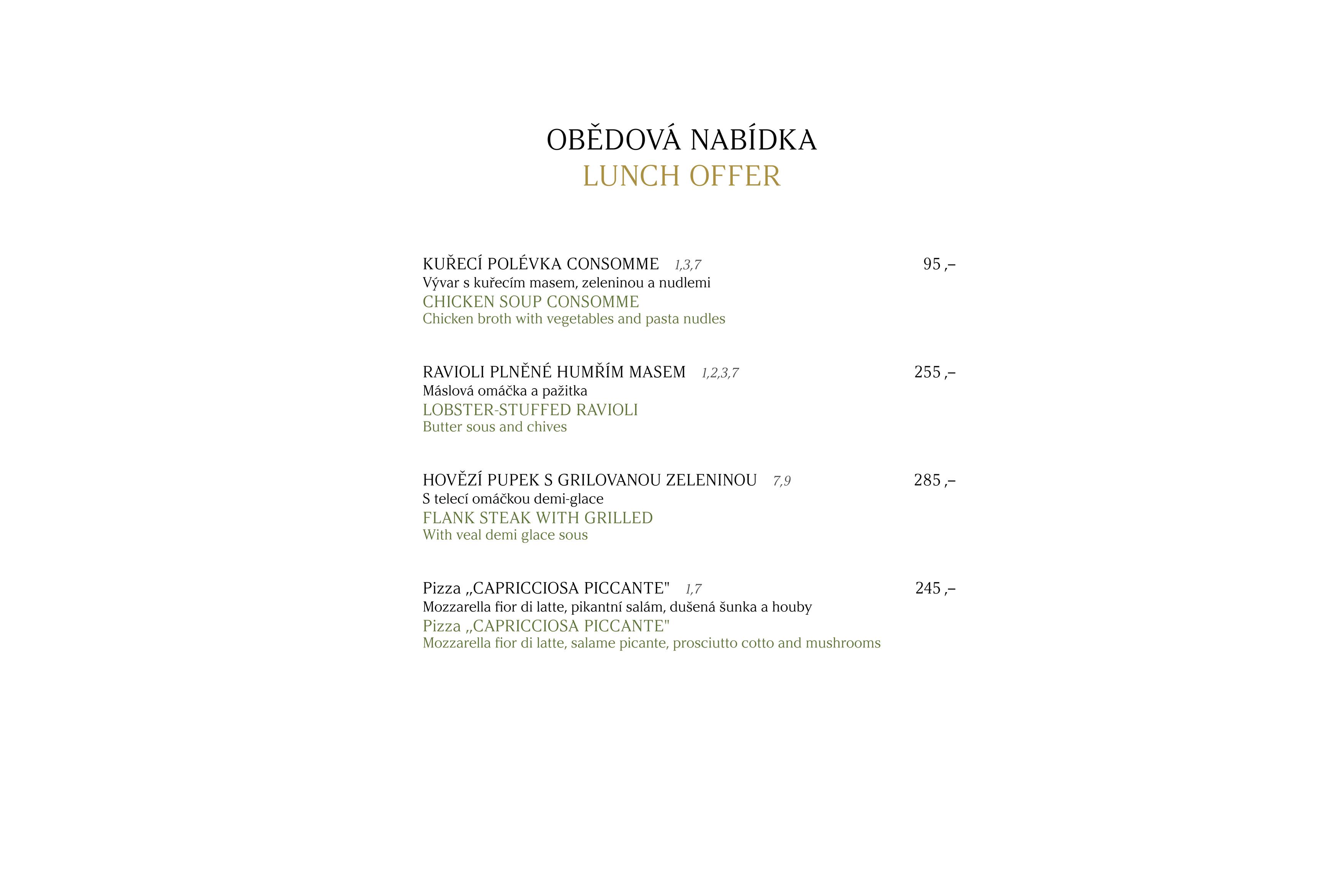 Polední menu | Lunch menu 27.4. - 8.5.2026