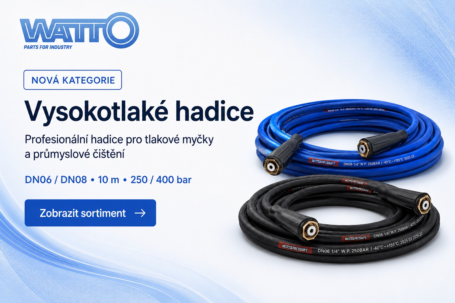 Vysokotlaké hadice DN06/DN08 pro tlakové myčky