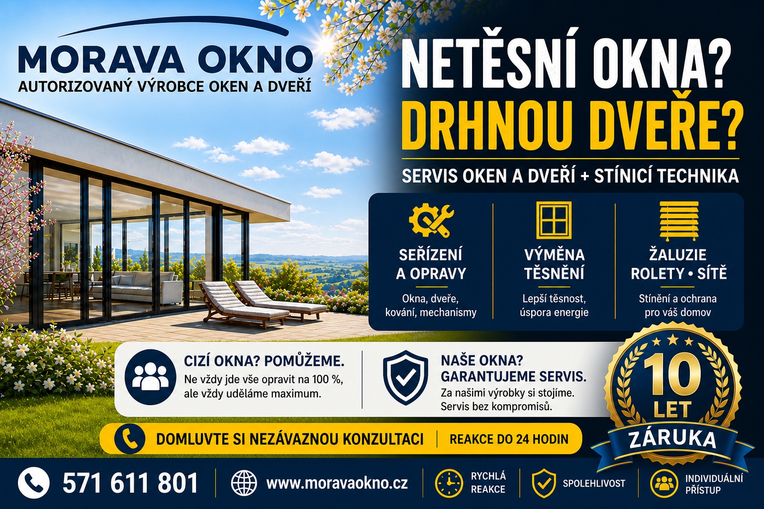 Servis oken, dveří a stínící techniky