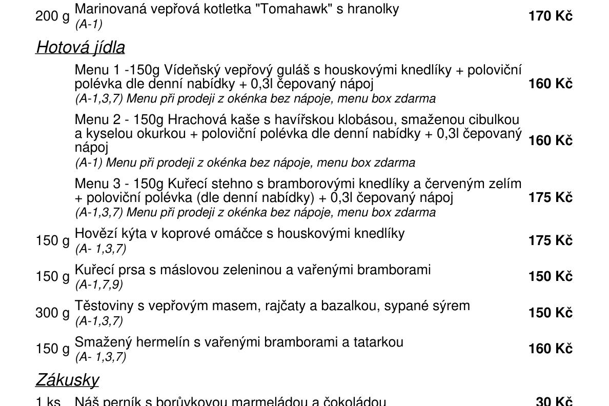 Jídelní nabídka  21.5. 2026