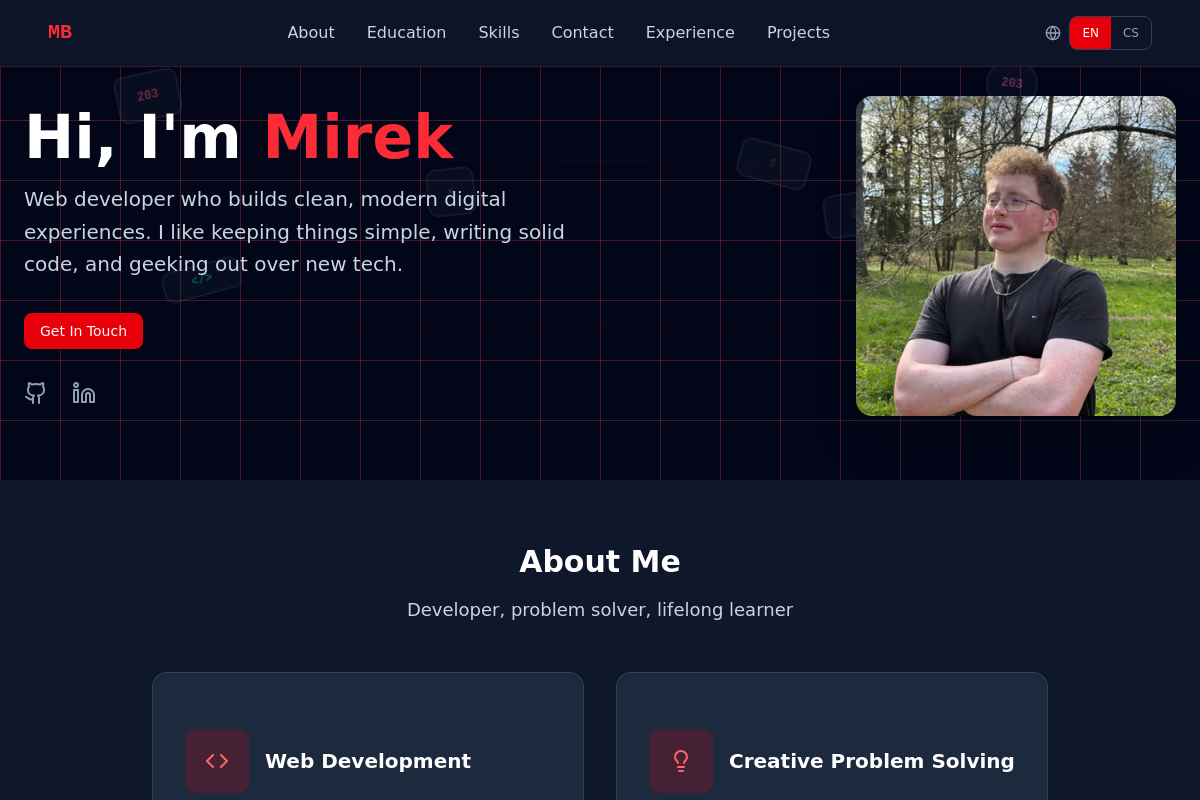 Miroslav Bartuněk - Web Developer