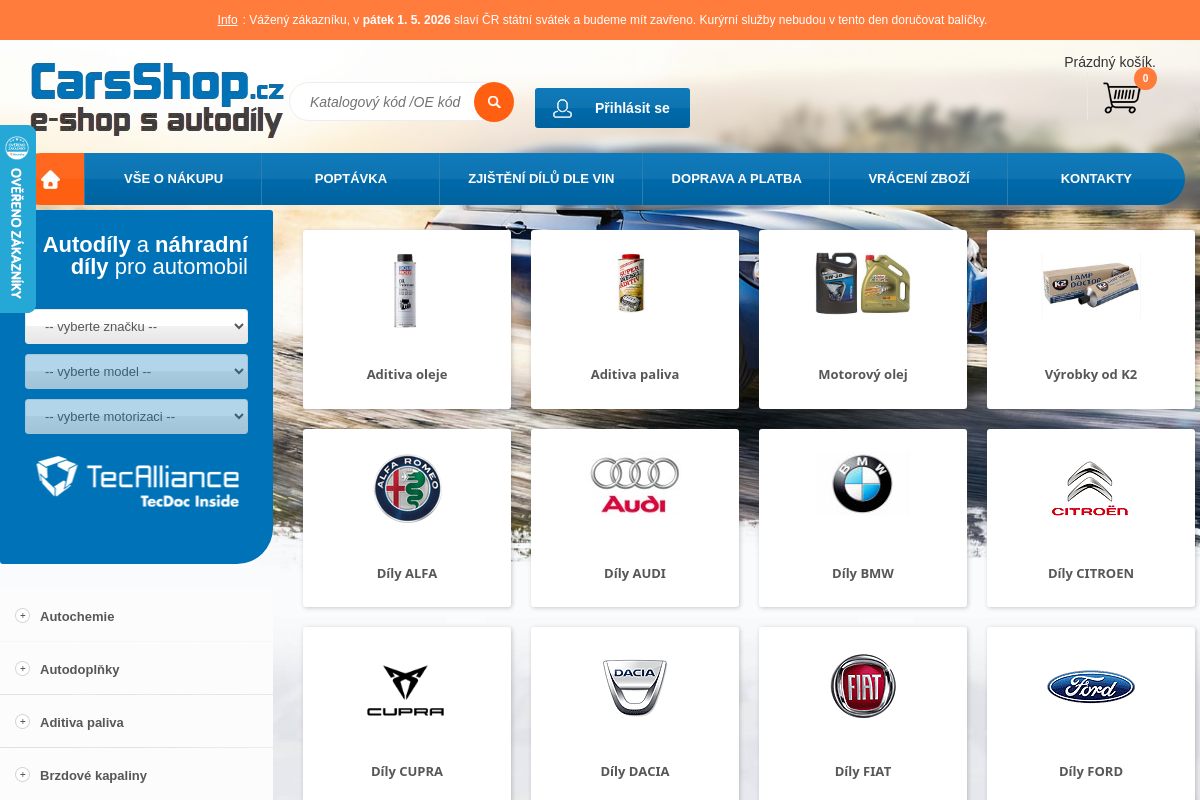Autodíly CarsShop.cz