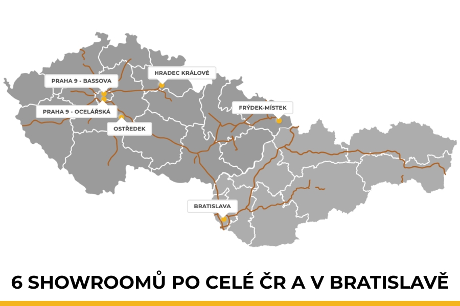 Navštivte nás v 6 showroomech v Česku a Bratislavě