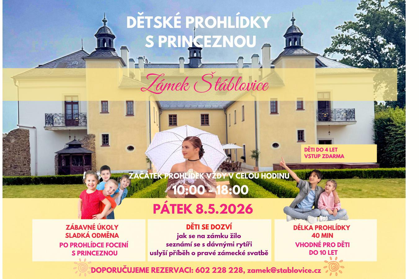 Dětské prohlídky s princeznou na zámku Štáblovice