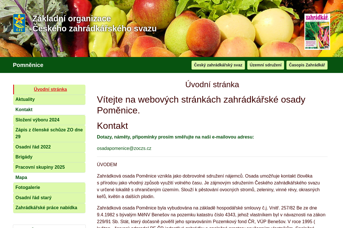 Zahrádková osada Poměnice