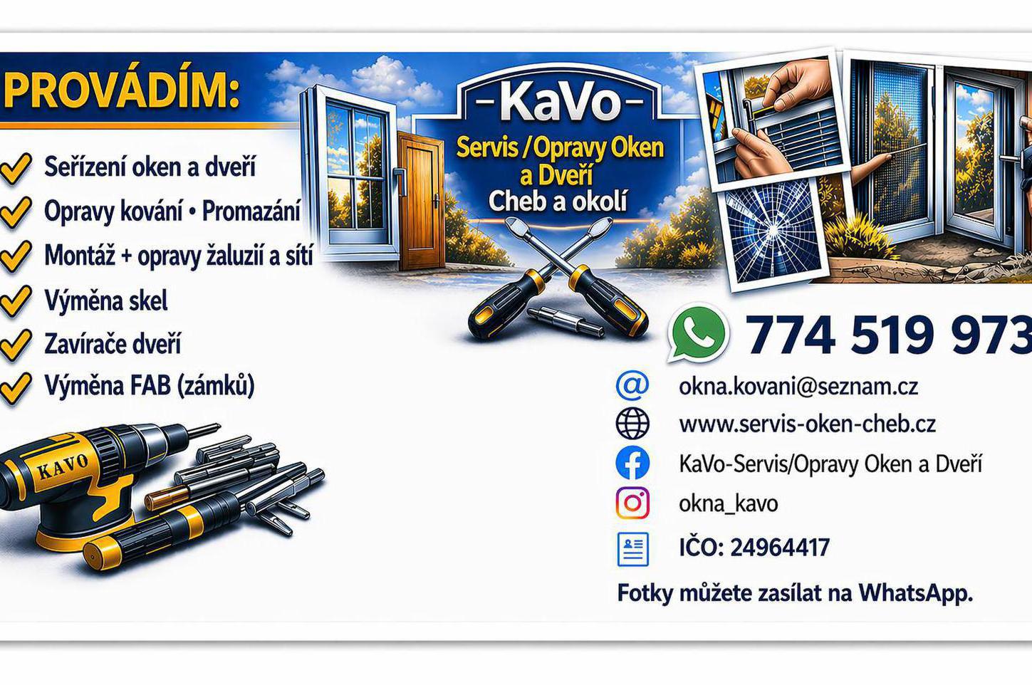 KaVo - Servis/Opravy Oken a Dveří - Cheb a okolí