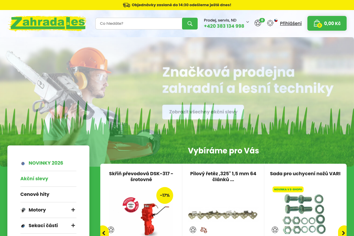Zahrada a les - značková prodejna