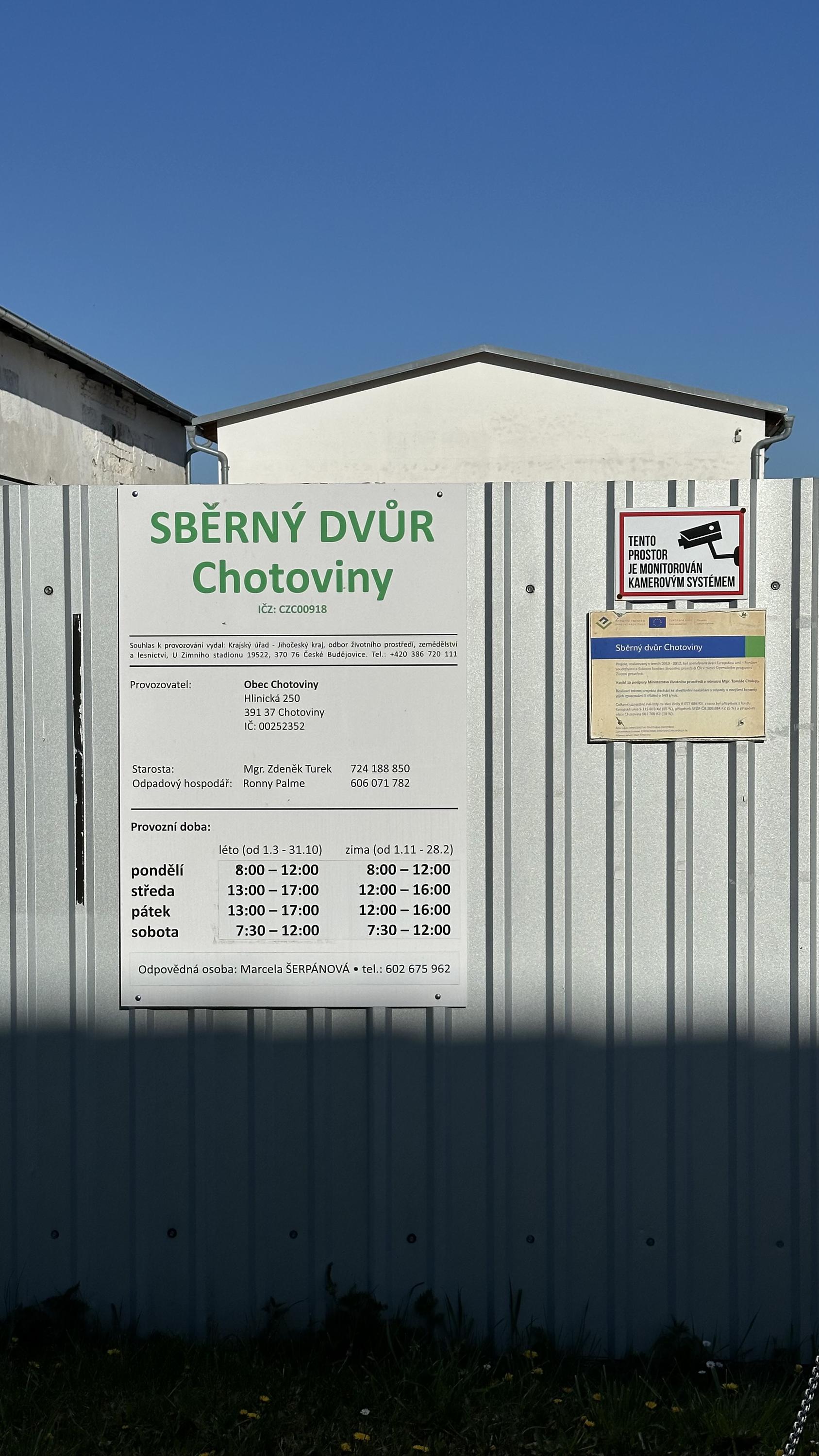 Sběrný dvůr Chotoviny foto 2